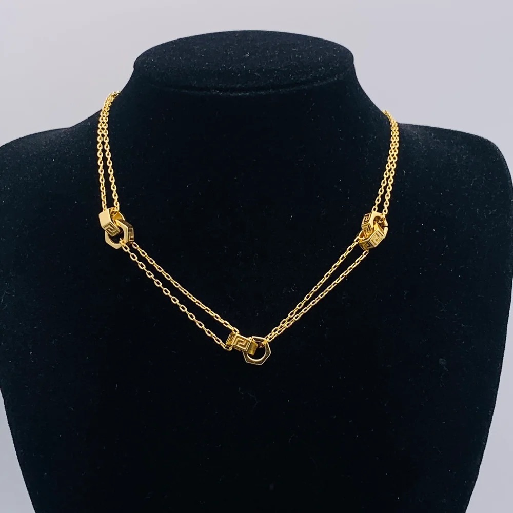 DESIGNER INSPIRED GREEK KEY LINK NECKLACE